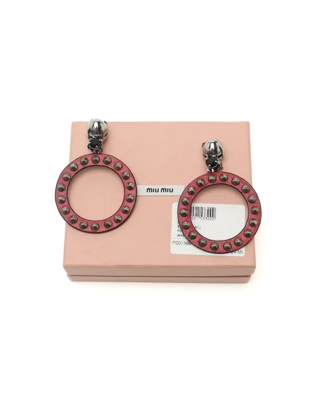 Miu Miu Clip-on Earrings in Leather from A Retro Tale, photo 2 of 4