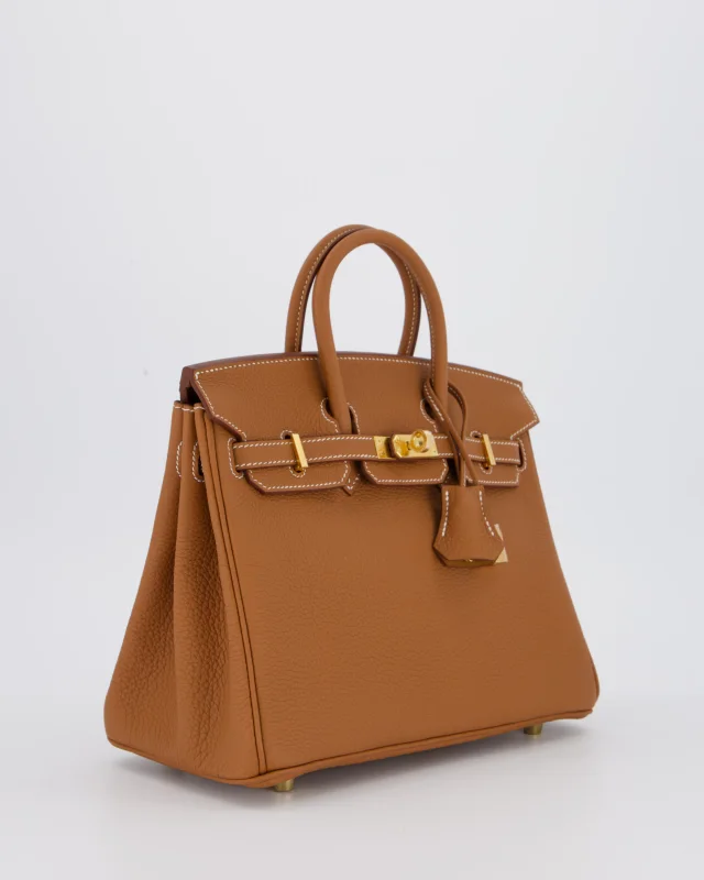 HOT* Hermès Birkin 25 Retourne Bag in Gold Togo leather from Sellier, photo 3 of 21
