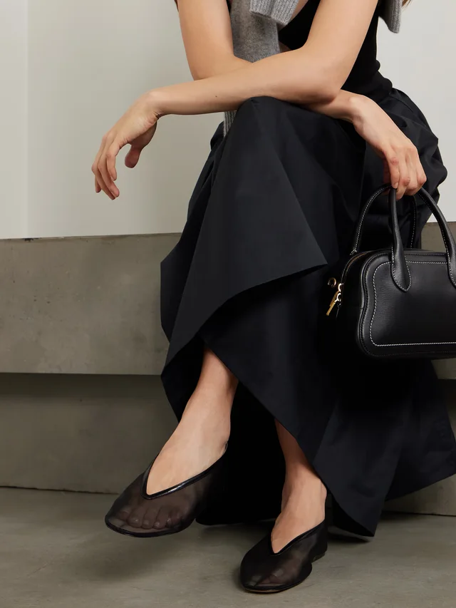 LE MONDE BERYL Luna leather-trimmed mesh ballet flats in Black, photo 2 of 2 from NET-A-PORTER (Canada)