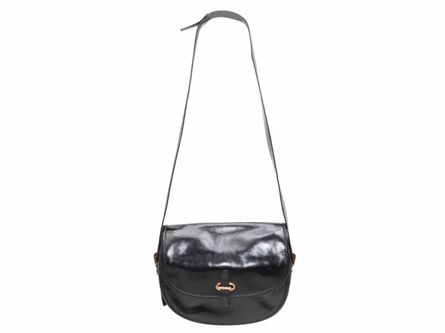 Vintage Black Hermes Balle de Golf Bag in Black Leather from Designer Revival