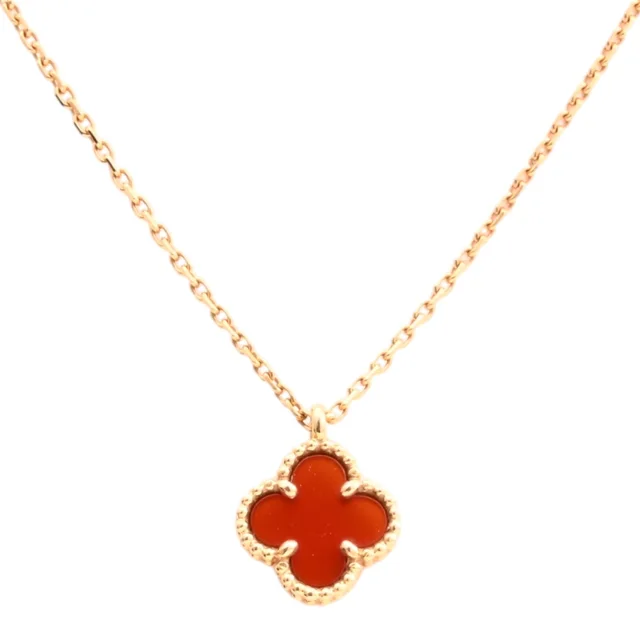 Van Cleef & Arpels 18K Sweet Alhambra necklace red/yellow gold in Red from VINTAGE QOO TOKYO