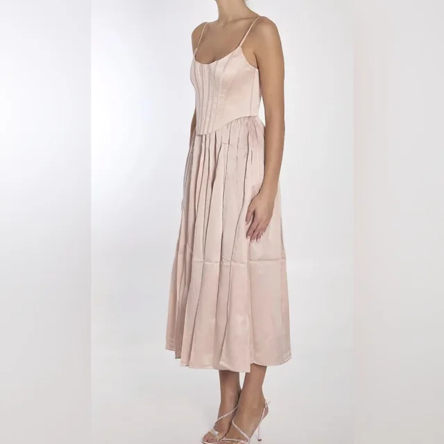 Zimmermann Petal Pink Silk Corset Midi Dress in pink Silk from Poshmark
