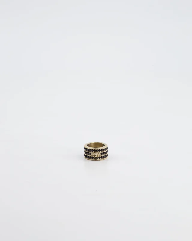 Chanel A/16 Black CC 3 Tiered Beaded Ring in Black from Sellier, photo 2 of 7