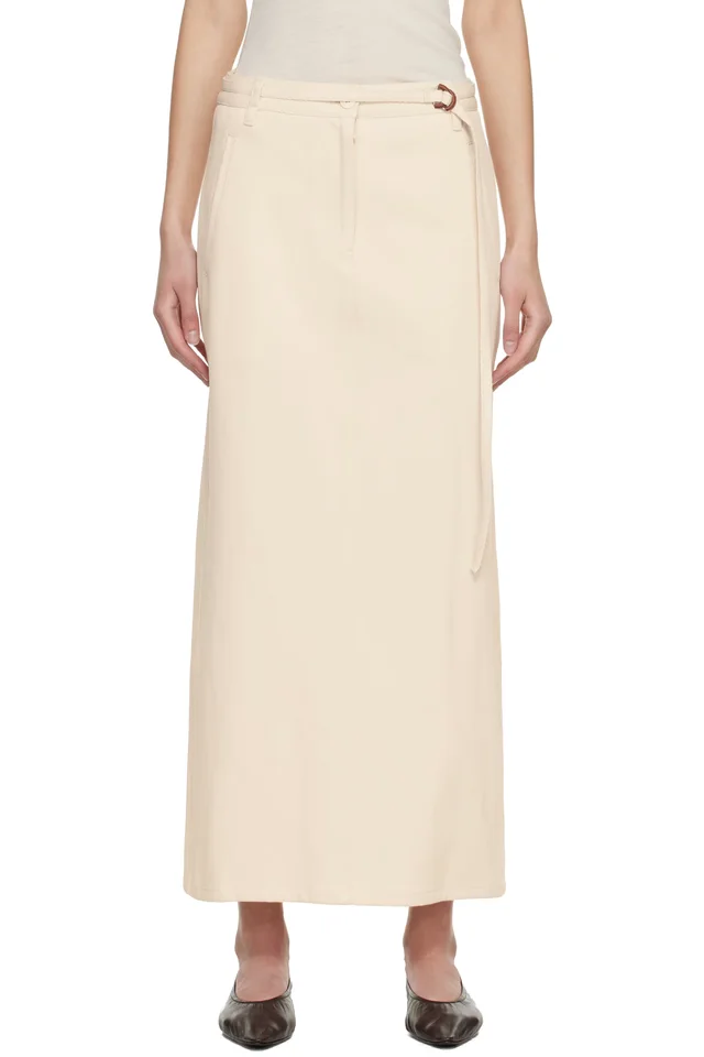 LE17SEPTEMBRE Off-White Tessa Belted Maxi Skirt, image 1 of 1 from SSENSE