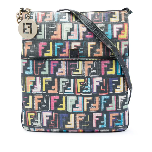 Black Fendi Multicolor Zucca Spalmati Forever Crossbody in Black Coated canvas from Designer Revival, photo 1 of 1
