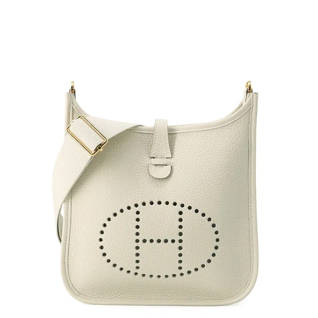 Hermès Shoulder Bag Evelyne 3 23 Craie Gold Taurillon Clemence in White Clemence leather from The Reluxe