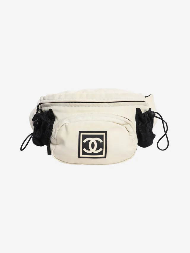Chanel Ivory vintage 2003 nylon bumbag in White Nylon from Sign of the Times