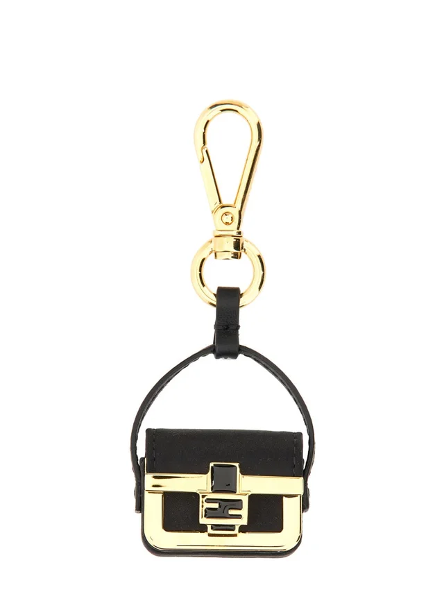 Fendi Pico Baguette Key Case — Black Leather Keychains in Black Leather from HEWI, photo 2 of 2