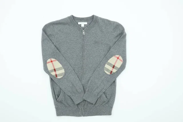 Burberry Pure Cotton Zip Cardigan Grey Size: 11 - 12 Years in Grey from Oxfam Online Shop