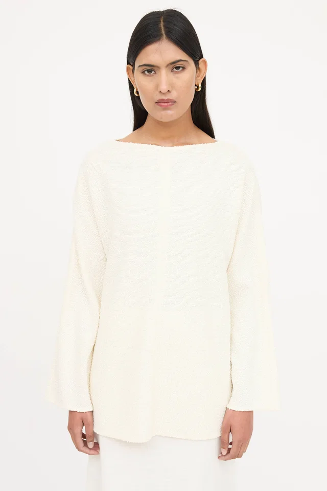 The Row Knit Textured Top in Wool from VSP Consignment