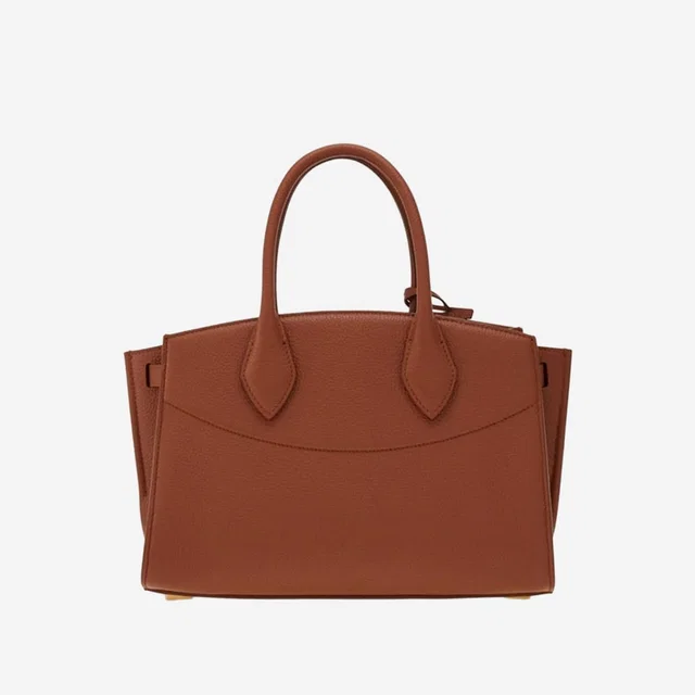 Ferragamo Textured Calfskin Shoulder Bag — Brown Leather in Brown Calfskin from HEWI