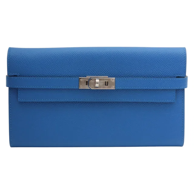 Hermès 2018 Kelly Wallet Bleu Izmir in Blue Epsom leather from VINTAGE QOO TOKYO
