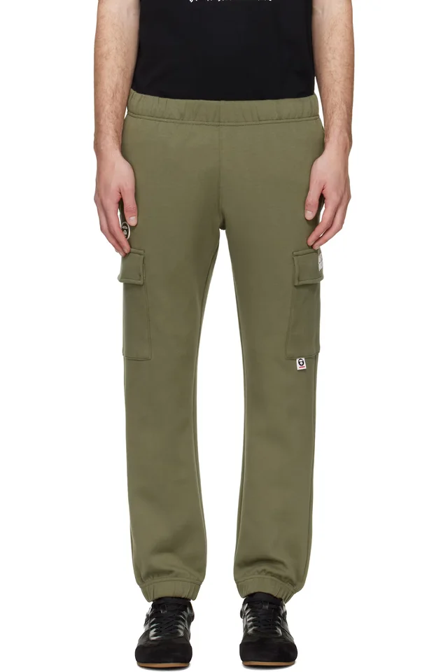 Khaki 'AAPENOW' Moonface Cargo Sweatpants, image 1 of 1 from SSENSE