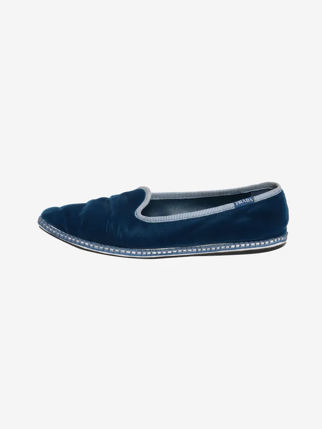 Prada Blue velvet slippers - size EU 39.5 in Blue Velvet from Sign of the Times