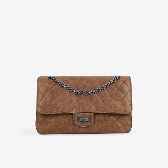 Chanel 2.55 Reissue 225 - Brown Distressed Calfskin | Ruthenium Hardware in Brown Distressed Calfskin from Bagista