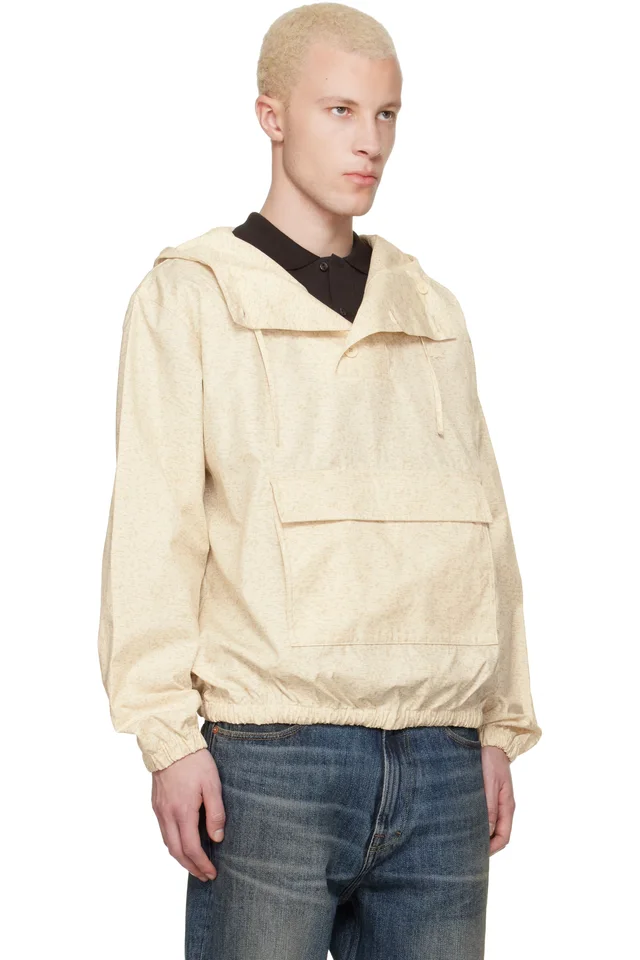 Lacoste Beige Water-Repellent Printed Jacket, photo 2 of 4 from SSENSE
