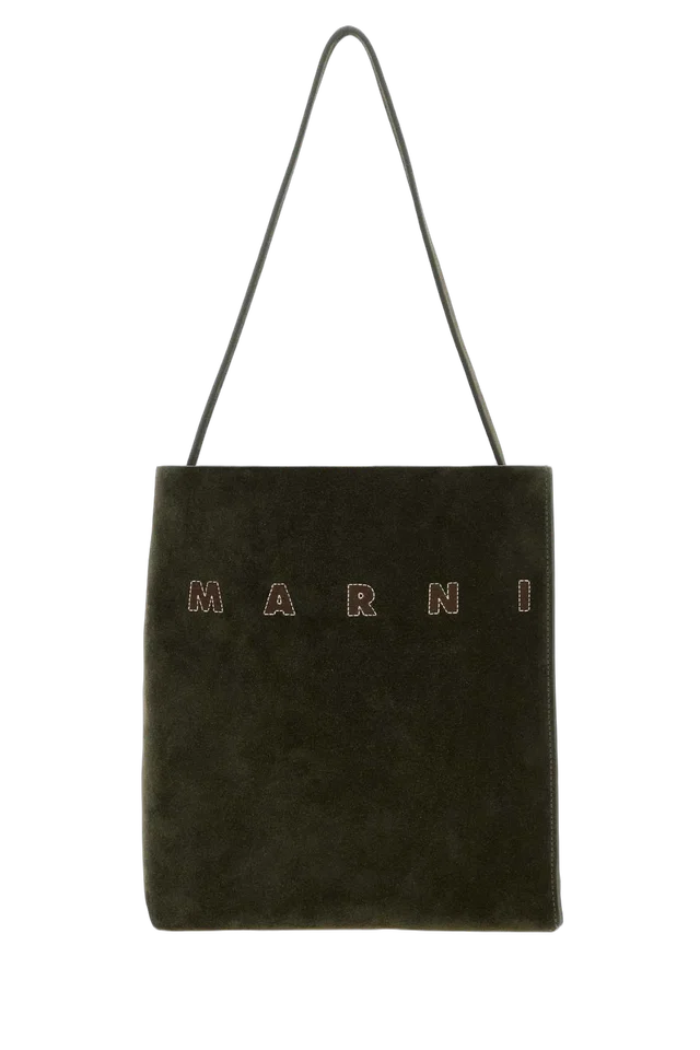 Marni Hobo Shoulder Bag — Green Exterior: Bovine Leather in Green Leather from HEWI