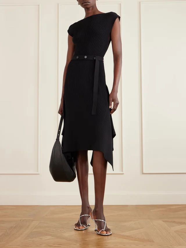 PROENZA SCHOULER Artemis belted ribbed-knit midi dress in Black, photo 2 of 2 from NET-A-PORTER (Canada)