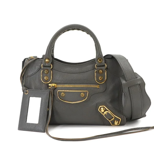 Balenciaga Classic Metallic Edge Mini City 2-Way Hand/Shoulder Handbag Leathe... in gray Leather from Poshmark