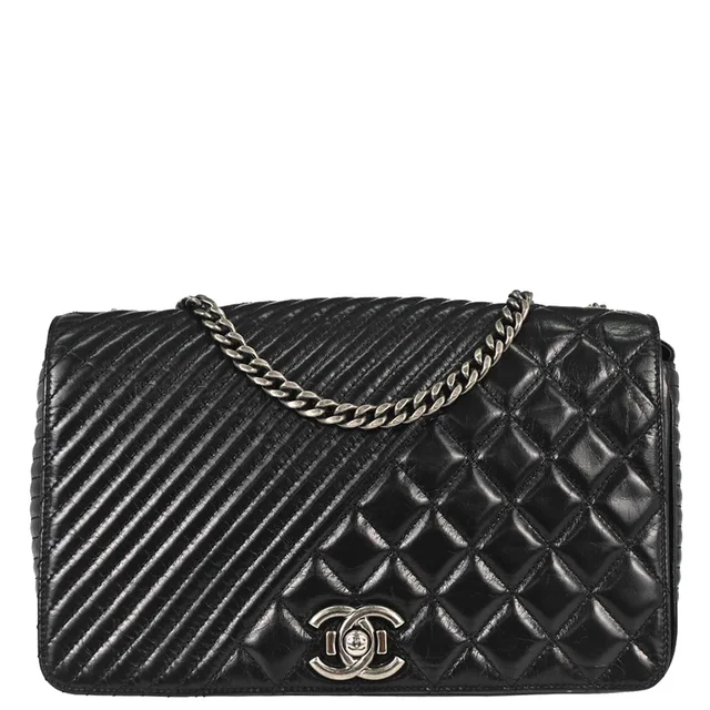Chanel 2014-2015 Black Calfskin Coco Boy Flap Chain Shoulder Bag in Black Calfskin from AMORE Vintage Tokyo