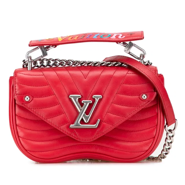 Red Louis Vuitton New Wave Chain Bag PM Satchel in Red Leather from Designer Revival