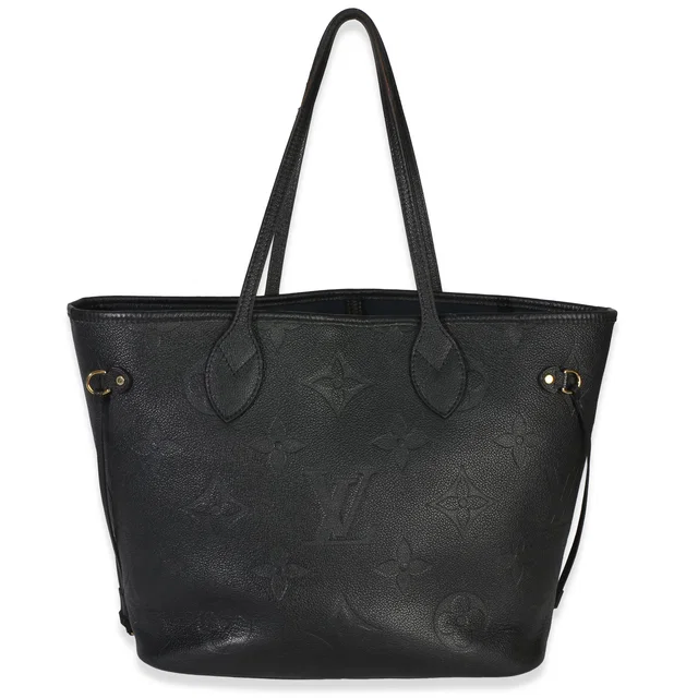 Louis Vuitton Black Giant Monogram Empreinte Neverfull MM in Black Coated canvas from myGemma