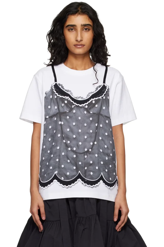 Marc Jacobs White Trompe L'Oeil Cami T-shirt, image 1 of 1 from SSENSE