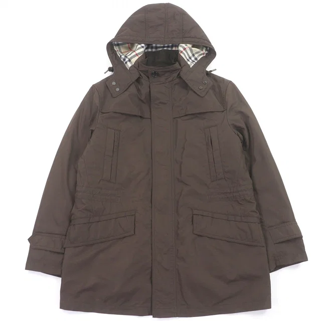 Burberry London Nylon Leather Hooded Jacket in Nylon from LuxUness