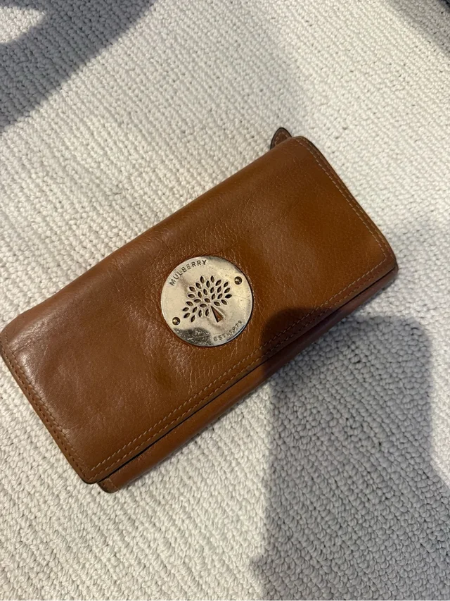 Mulberry Brown Leather Wallet in brown|red|gold Leather from Poshmark, photo 6 of 6