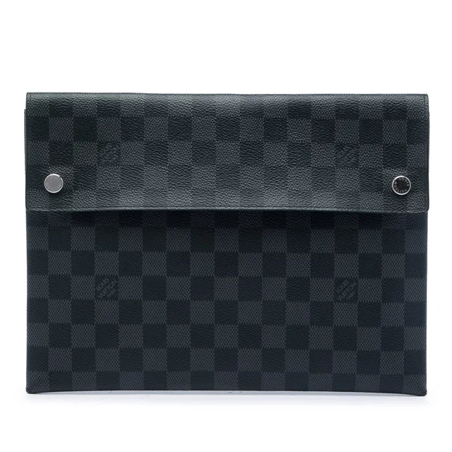Black Louis Vuitton Damier Graphite Alpha Triple Pochette Clutch Bag in Black Canvas from Designer Revival, photo 1 of 1