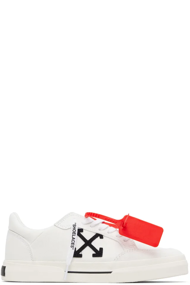 White Vulcanized Low Sneakers