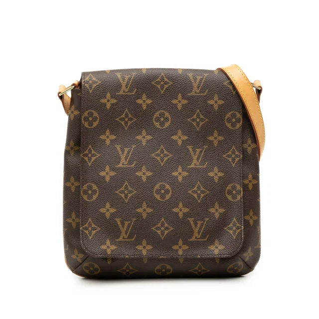 Brown Louis Vuitton Monogram Musette Salsa PM Short Strap Shoulder Bag in Brown Coated canvas from Designer Revival