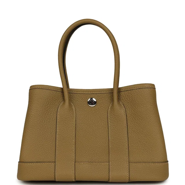 Hermès Garden Party Neo 23 Dune Negonda Palladium Hardware in Leather from Madison Avenue Couture