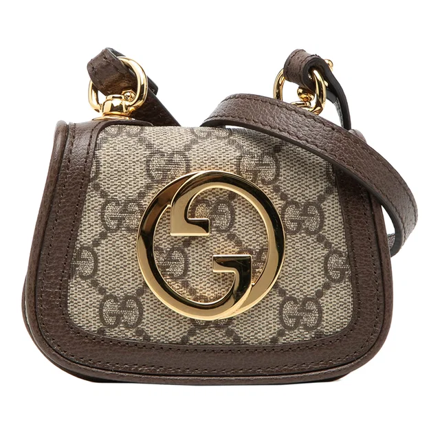 Beige Gucci GG Supreme Blondie Card Case on Strap Crossbody Bag in Beige Coated canvas from Designer Revival