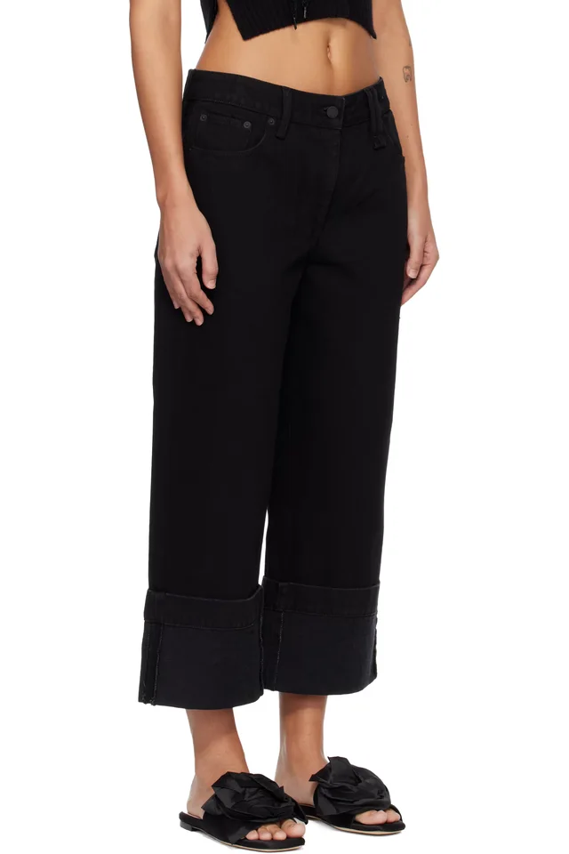 Simone Rocha Black Straight Leg Jeans, photo 2 of 4 from SSENSE