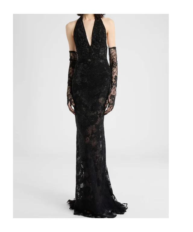 Ermanno Scervino Mermaid gown in Chantilly lace with tonal crystals, photo 2 of 5 from SENSER