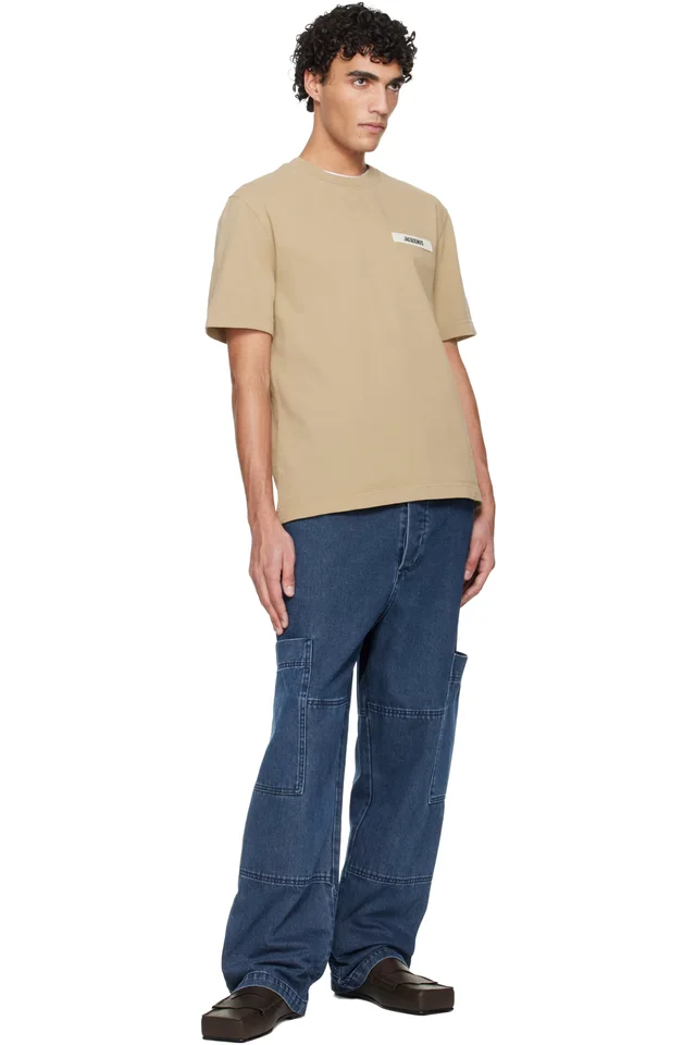 JACQUEMUS Beige 'The Gros Grain' T-shirt, photo 4 of 4 from SSENSE