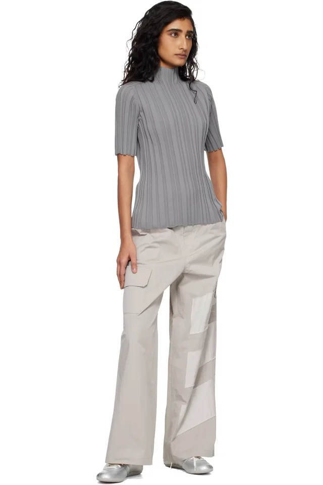 Y-3 Taupe Wide Cargo Pants, photo 4 of 4 from SSENSE