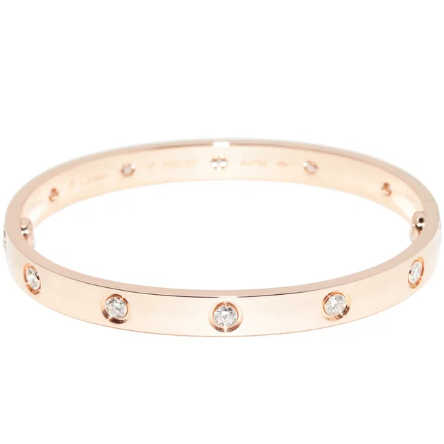 Cartier Love Bracelet Au750 Diamond Bracelet Size 17 from LuxUness