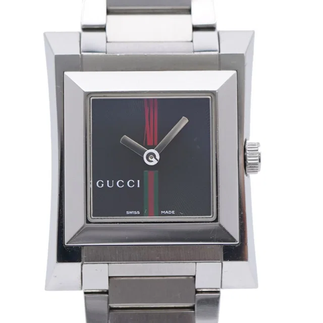 Gucci Square Watch Stainless Steel Black Dial in Black from The Reluxe