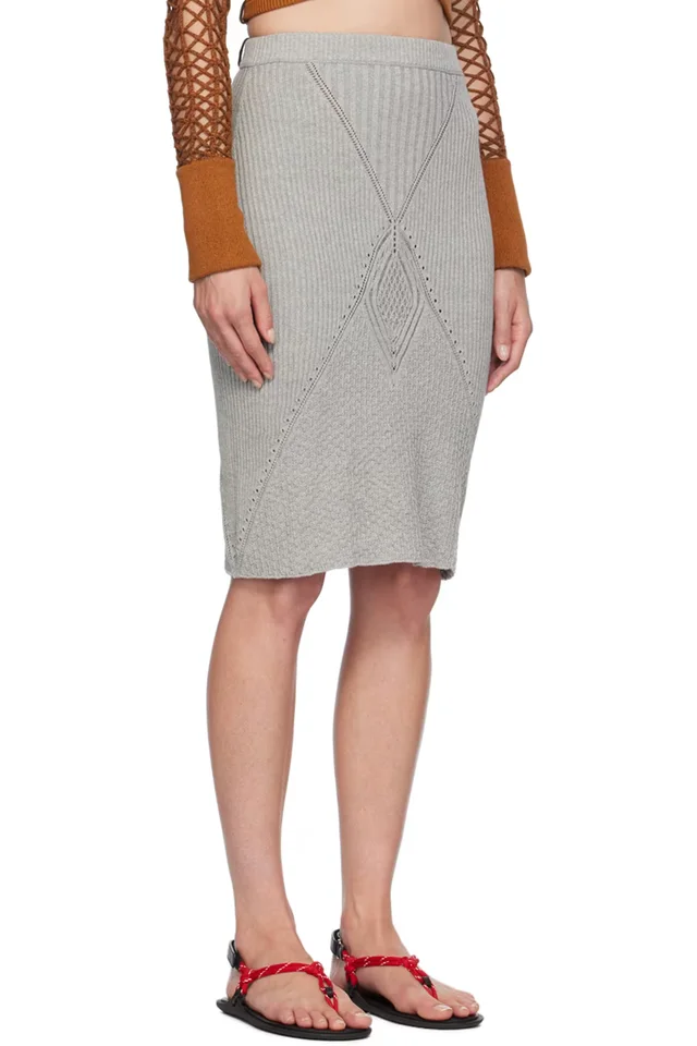 Isa Boulder Gray Kite Midi Skirt, photo 2 of 4 from SSENSE