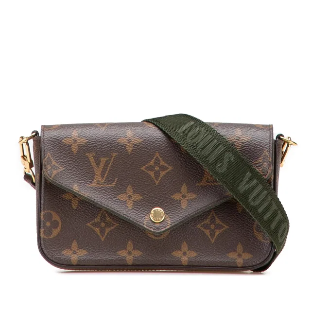 Brown Louis Vuitton Monogram Felicie Strap And Go Crossbody Bag in Brown Coated canvas from Designer Revival