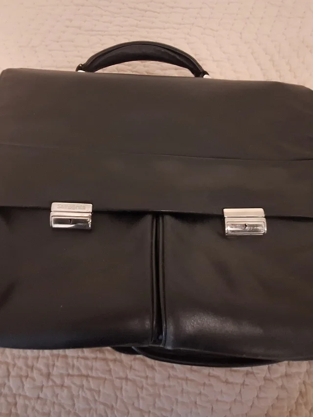 Samsonite Black Leather Men's Briefcase in silver|black|gray Leather from Poshmark