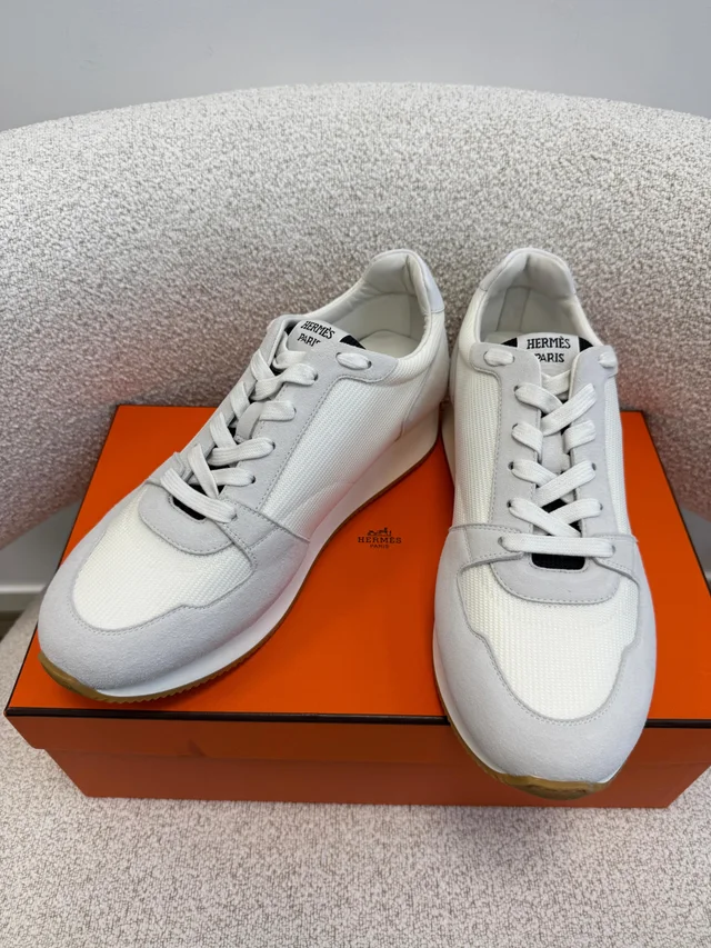 HK LOCATED*HERMÈS ESCAPE SNEAKER Blanc- Size 41.5 in White Calfskin from Luxury Promise