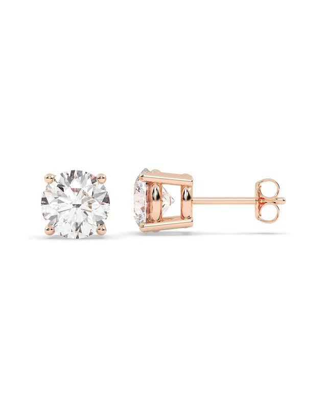 Lab Grown Diamonds 14K Rose Gold 4.00 ct. tw. Lab-Grown Diamond Earrings, image 1 of 1 from Gilt