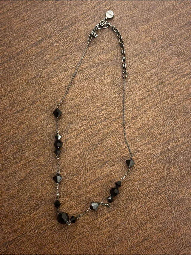 Givenchy Black Beaded Station Necklace Vintage Women in silver|black|gray from Poshmark