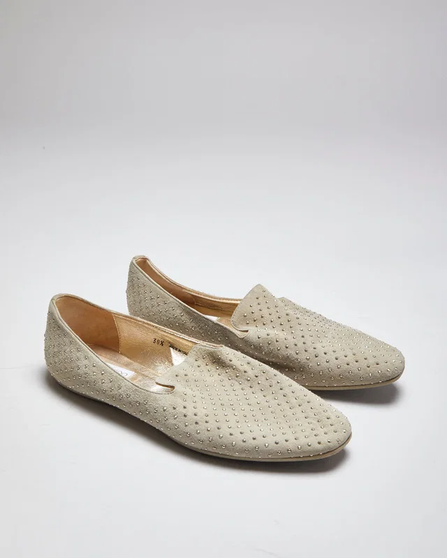 Jimmy Choo Studded Suede Loafers - UK5.5 in Suede from Rokit Vintage