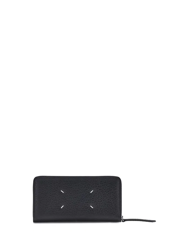 Maison Margiela Embossed Calf Leather Wallet — Black Bos Taurus in Black Calfskin from HEWI