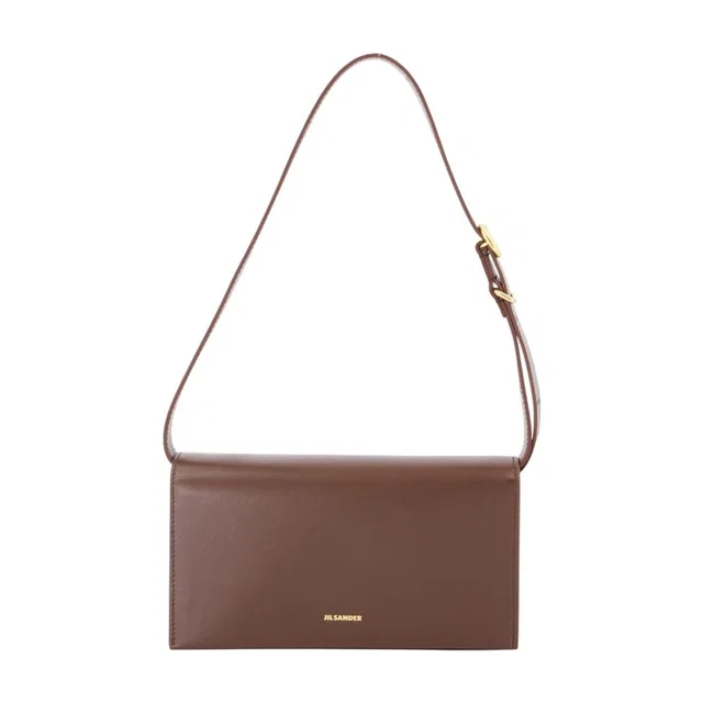 Jil Sander Calfskin Leather Crossbody Bag — Brown in Brown Calfskin from HEWI