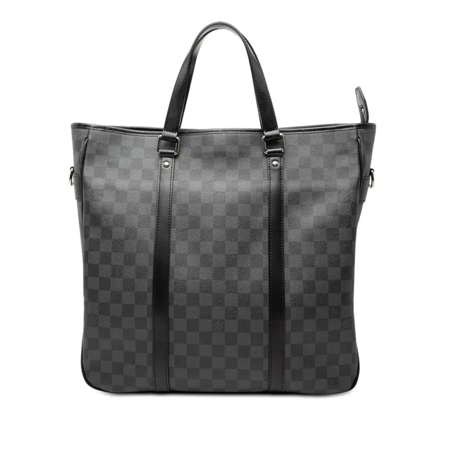 Black Louis Vuitton Damier Graphite Tadao Satchel in Black Canvas from Designer Revival